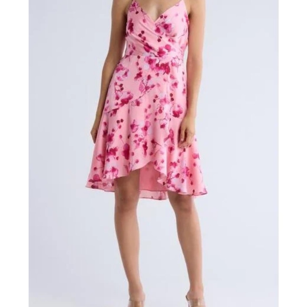 Hutch tie back pink floral wrap dress size 12 NWT